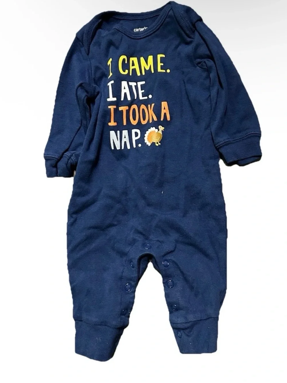 Baby Thanksgiving Outfit Coverall Turkey Size 0-3 Months